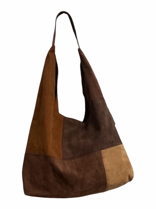 Steve Madden Handbags - Steve Madden BCarey Brown Patchwork Suede Hobo Bag